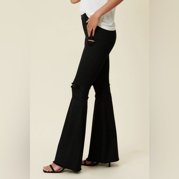 High Rise Distressed Ultra Flare Bell Bottom Jeans - Vibrant M.i.U - Picture 8 of 8